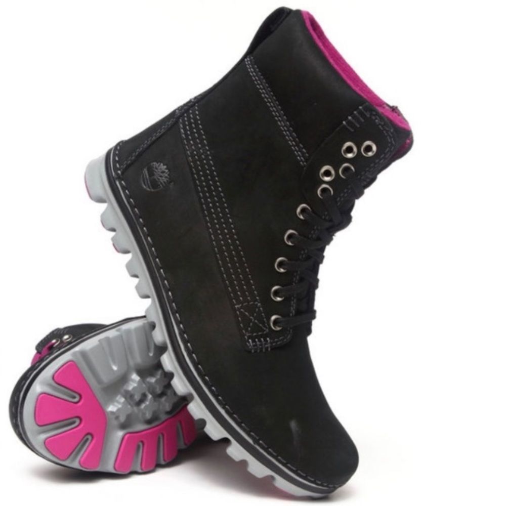 Timberland EarthKeepers Brookton Black Leather 6" Shaft Ankle Boots Size 10